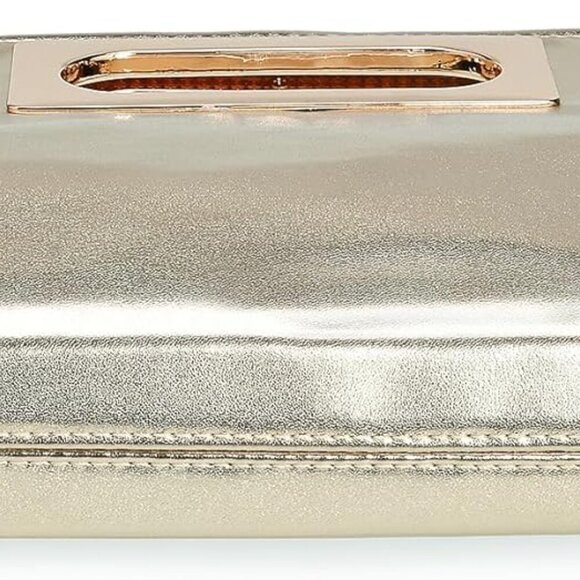 Elegant Light Gold Evening Clutch Purse with Chain - Perfect for Prom & Events - Picture 6 of 6